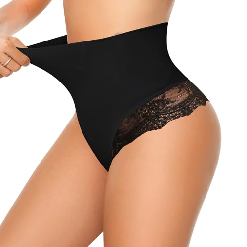Kitfore Bauchweg Unterhose Damen Miederslips Shapewear Tanga Spitze String Slips Body Miederhose Formende Unterwäsche von Kitfore