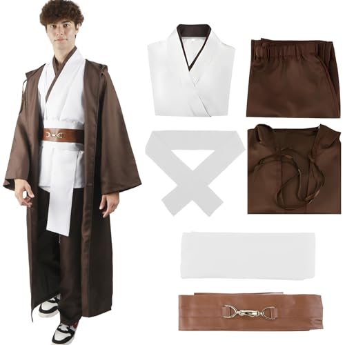 Je-d Kostüm Erwachsene, Robe Kinder mit Kapuze Skywalker Kostüm Hoodies Robe Karneval Halloween Cosplay kostüm für Erwachsene Jungen Männer(Weiß XXL) von Kitimi