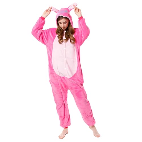 Kitimi Onesie Kostüm Schlafanzug Jumpsuit Erwachsene mit Kapuze, Tier Pyjama Schlafoverall Kleidung Outfit Fleece Sleepwear Overall für Cosplay Verkleidung Karneval Party Halloween Kostüm Damen Herren von Kitimi