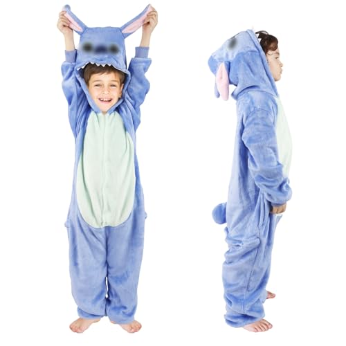 Kostüm Kinder Onesie Jumpsuit Jungen Mädchen Schlafanzug mit Kapuze, Cartoon Tier Kostüm Kinder Pyjama Kleidung Outfit von Kitimi