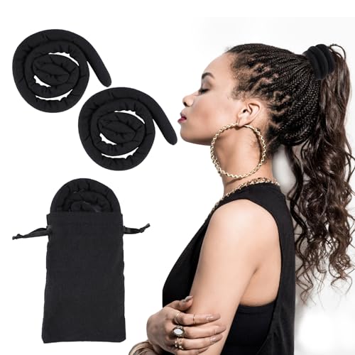 Dreadlocks Haargummi Spirale Lock Dreads Biegbare Dreadlocks Zubehör Spirale Pferdeschwanz für Damen (Schwarz) von Kitnelw