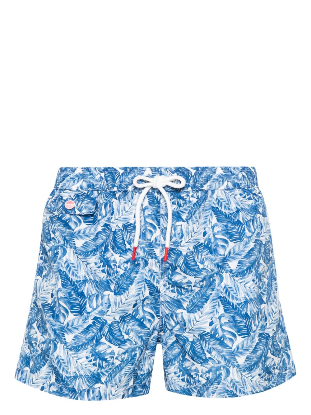 Kiton Badeshorts mit Blatt-Print - Blau von Kiton