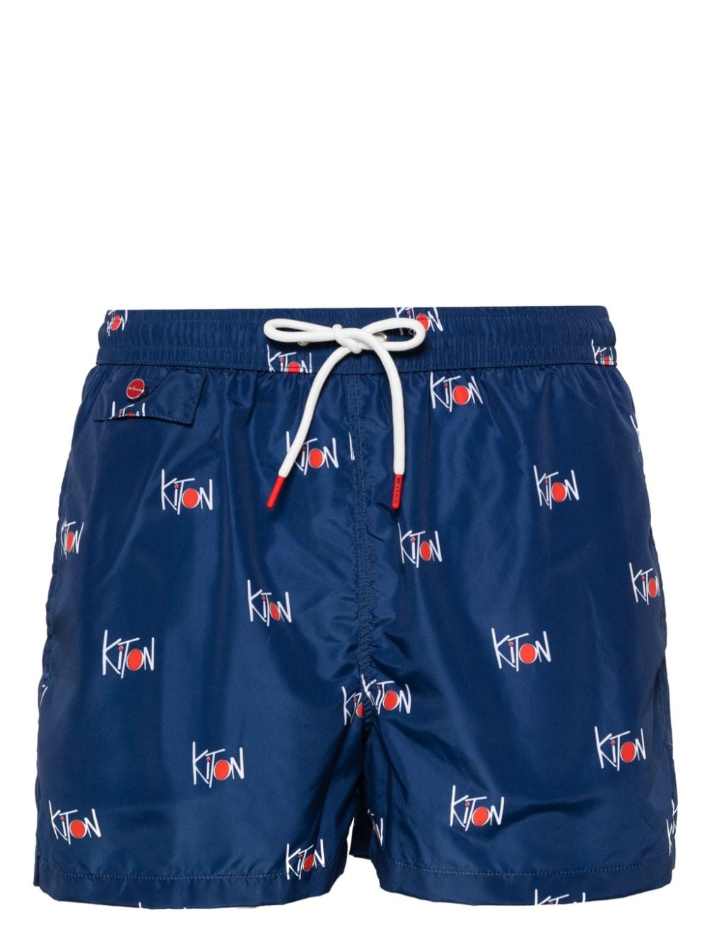 Kiton Badeshorts mit Logo-Print - Blau von Kiton