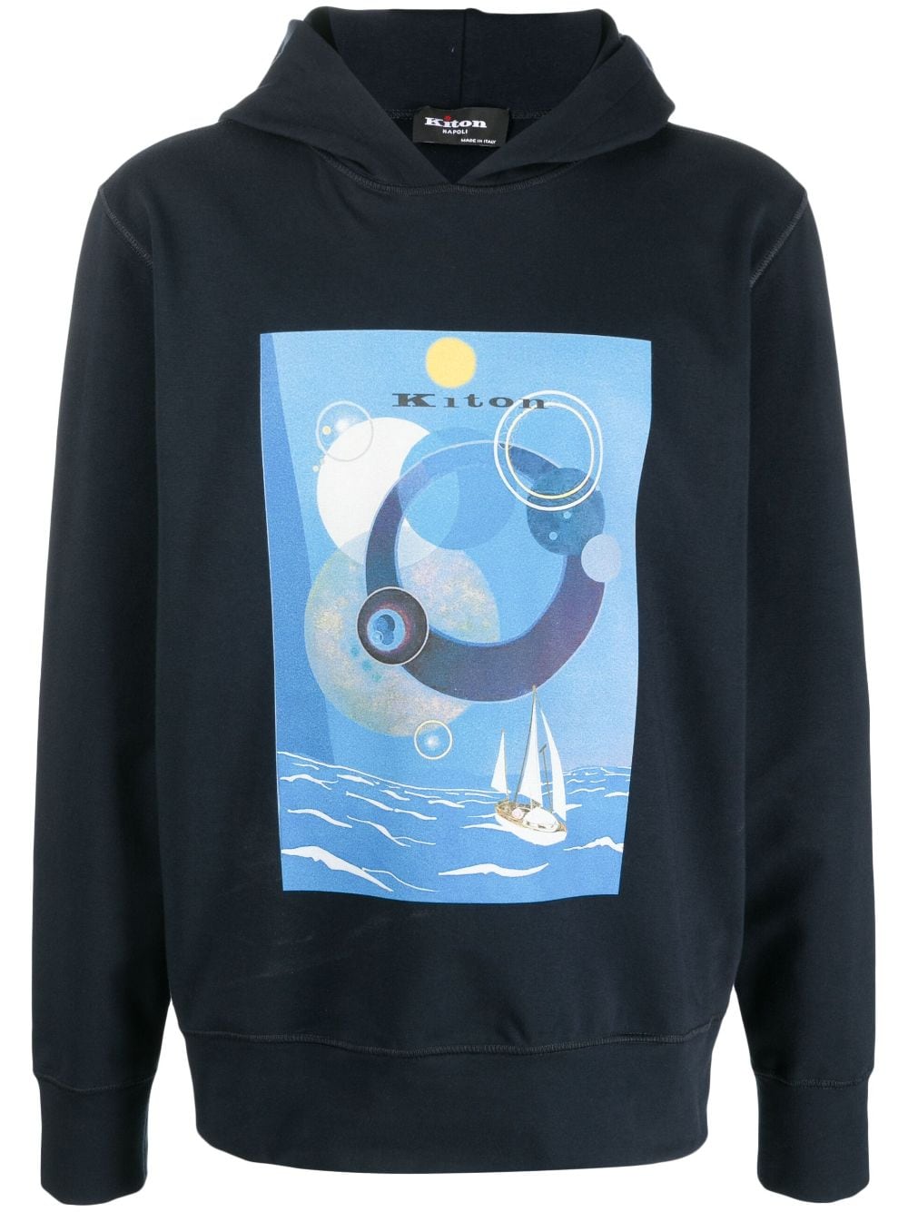 Kiton Hoodie mit grafischem Print - Blau von Kiton