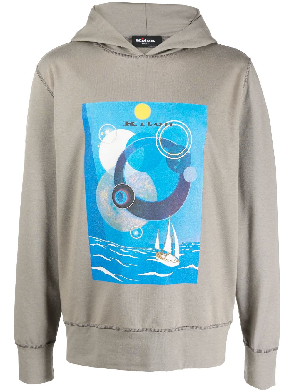 Kiton Hoodie mit grafischem Print - Grau von Kiton