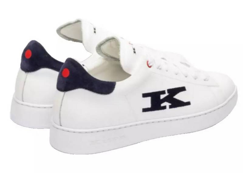 Kiton K-Logo Kalbsleder Schuhe Sneaker Kontrastierender Wildlederabsatz, Lederfutter, Innensohle aus Leder von Kiton