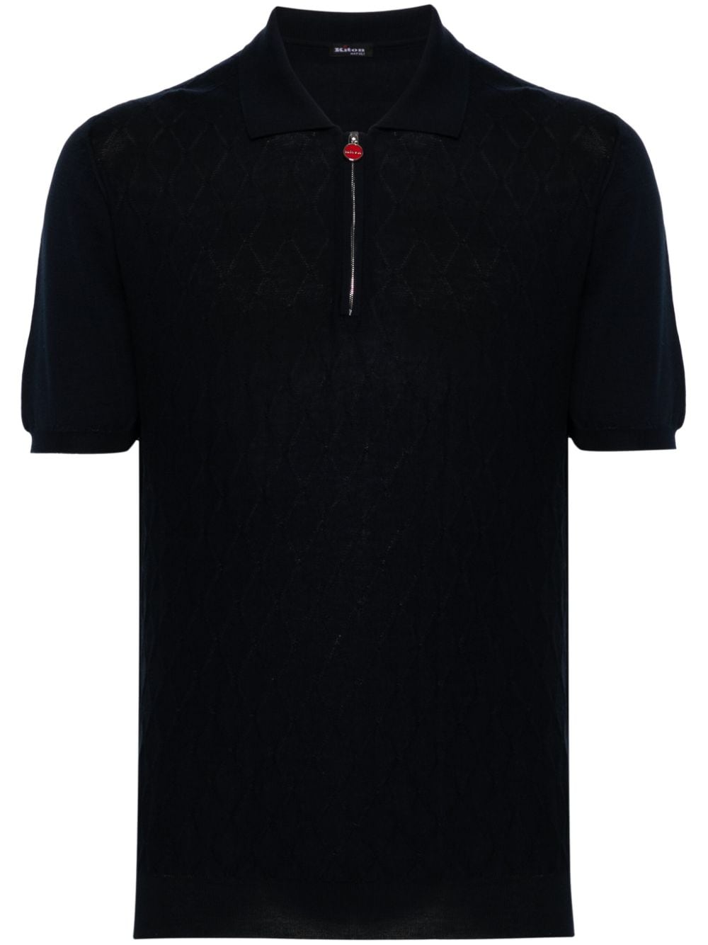 Kiton Poloshirt mit Rautenmuster - Blau von Kiton