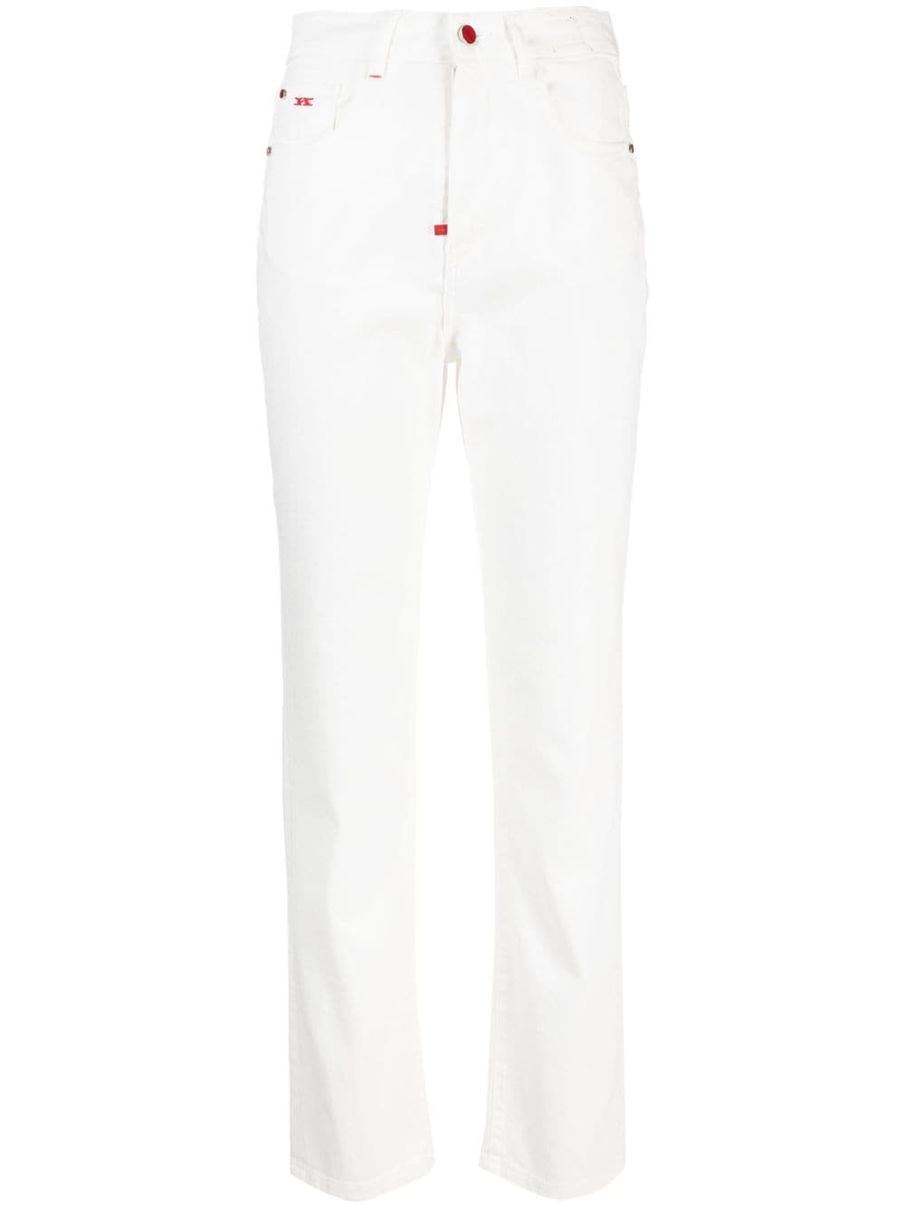 Kiton Schmale High-Rise-Jeans - Weiß von Kiton
