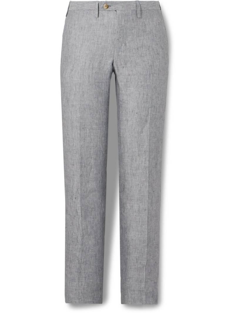 Kiton - Straight-Leg Linen Trousers - Men - Gray - IT 54 von Kiton