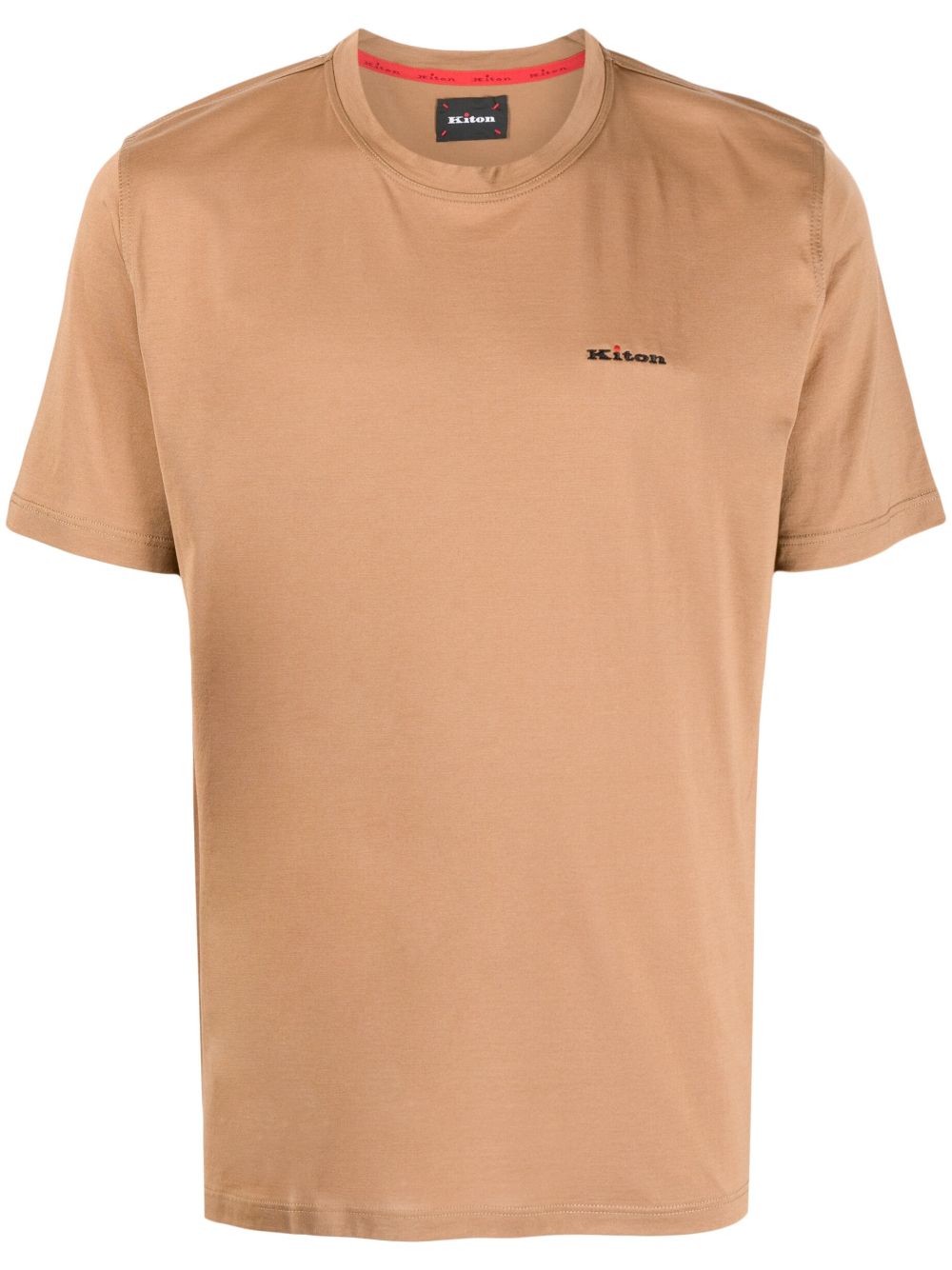 Kiton T-Shirt mit Logo-Print - Braun von Kiton