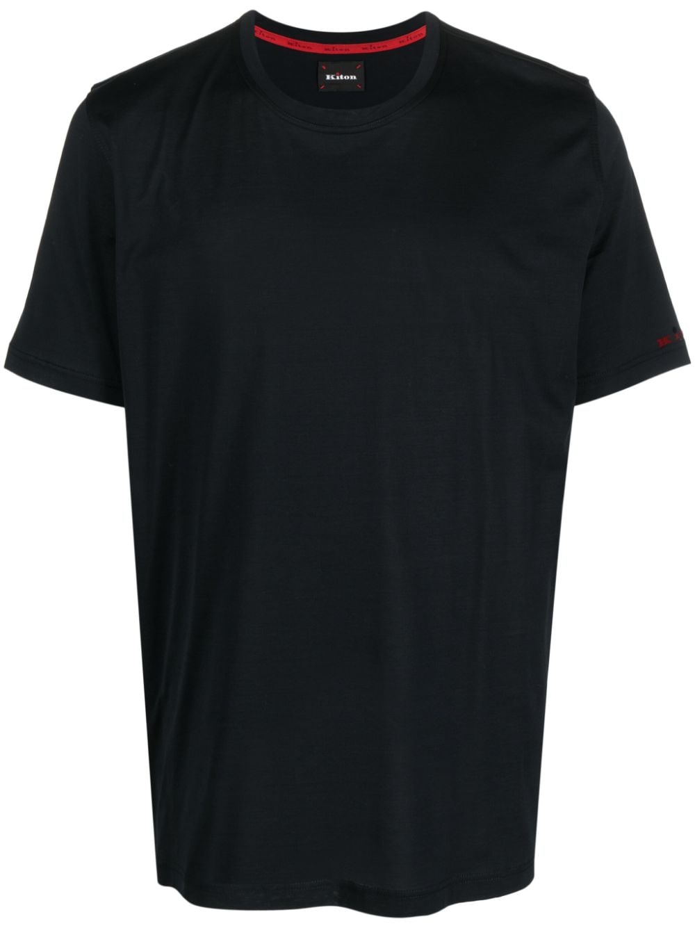 Kiton T-Shirt mit Logo-Stickerei - Schwarz von Kiton