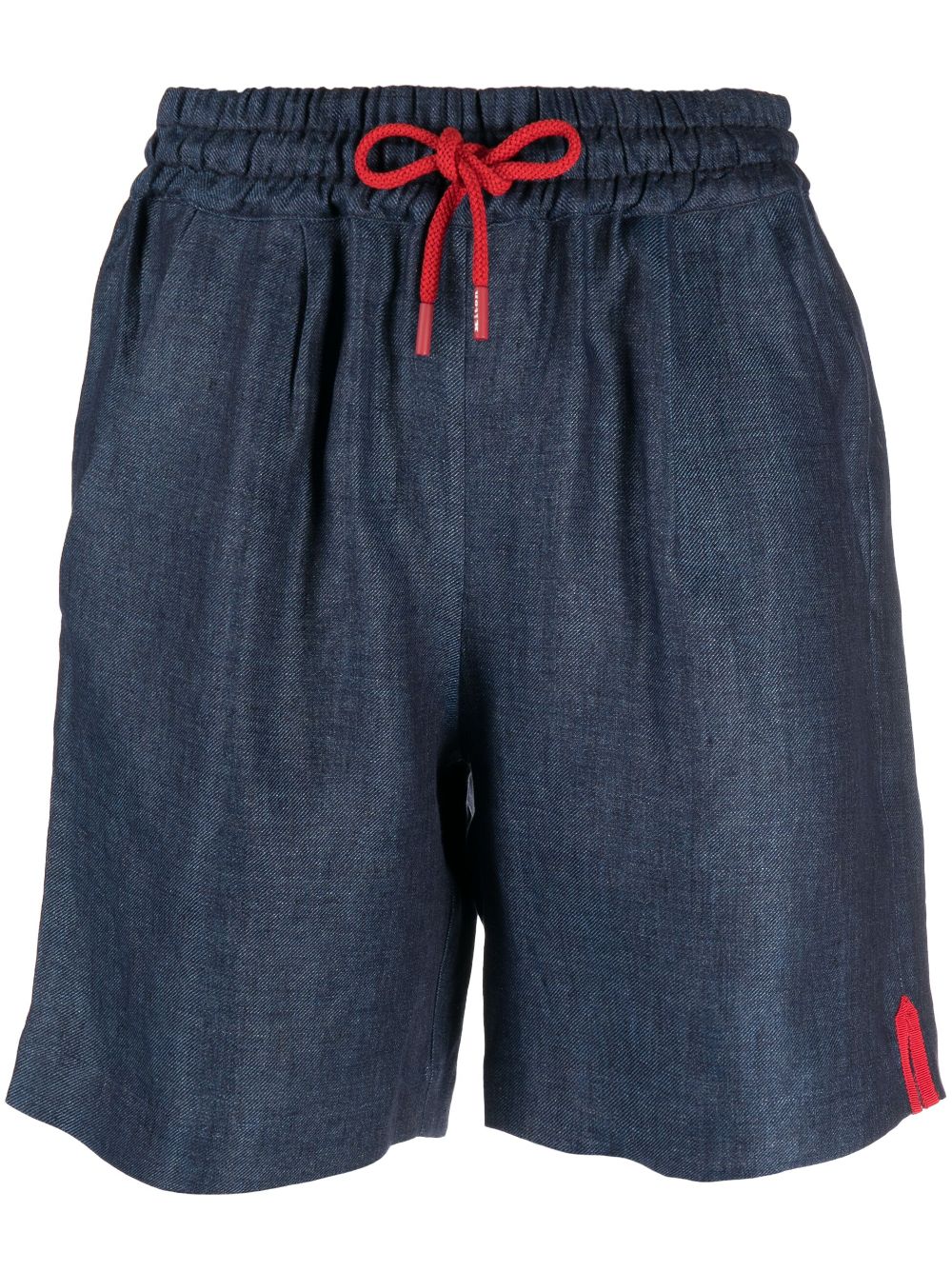 Kiton Leinenshorts mit Kordelzug - Blau von Kiton