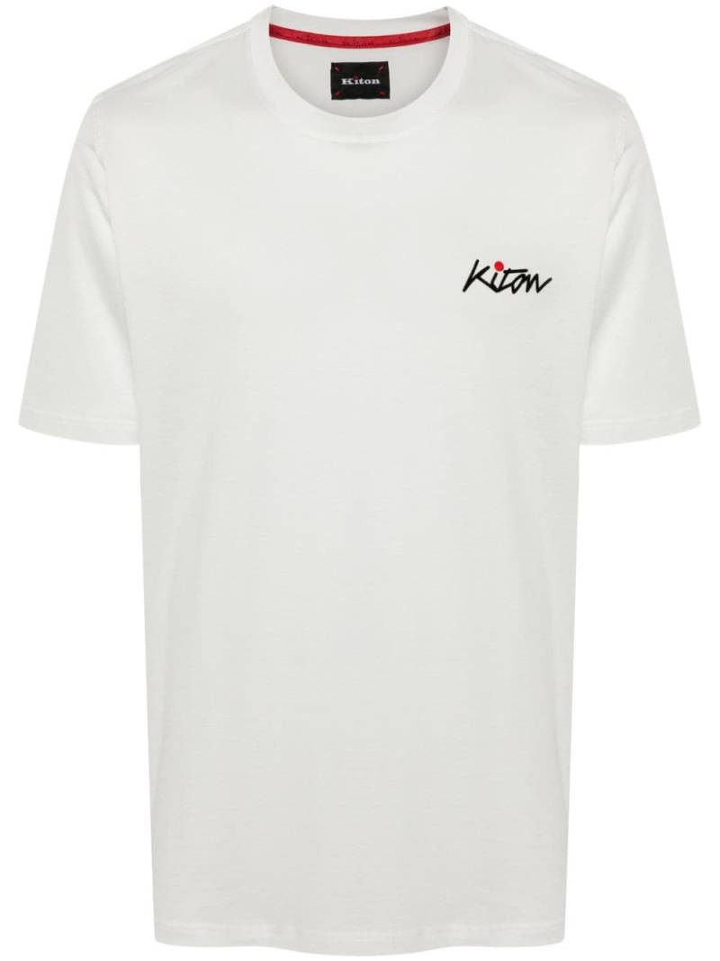 Kiton T-Shirt mit beflocktem Logo - Weiß von Kiton