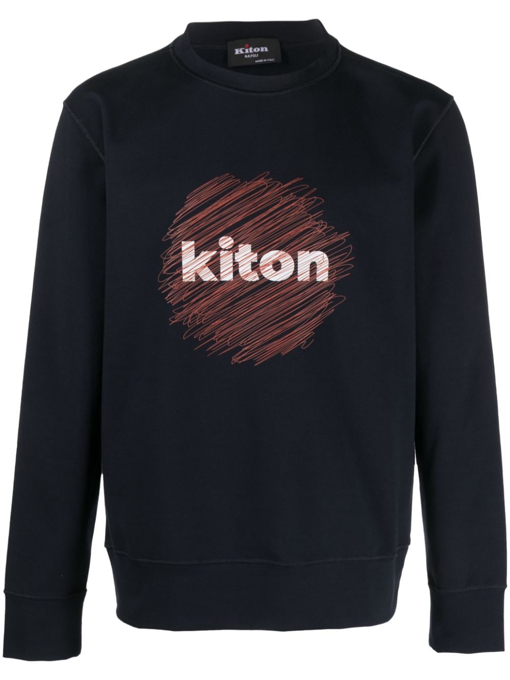 Kiton Sweatshirt mit Logo-Print - Blau von Kiton