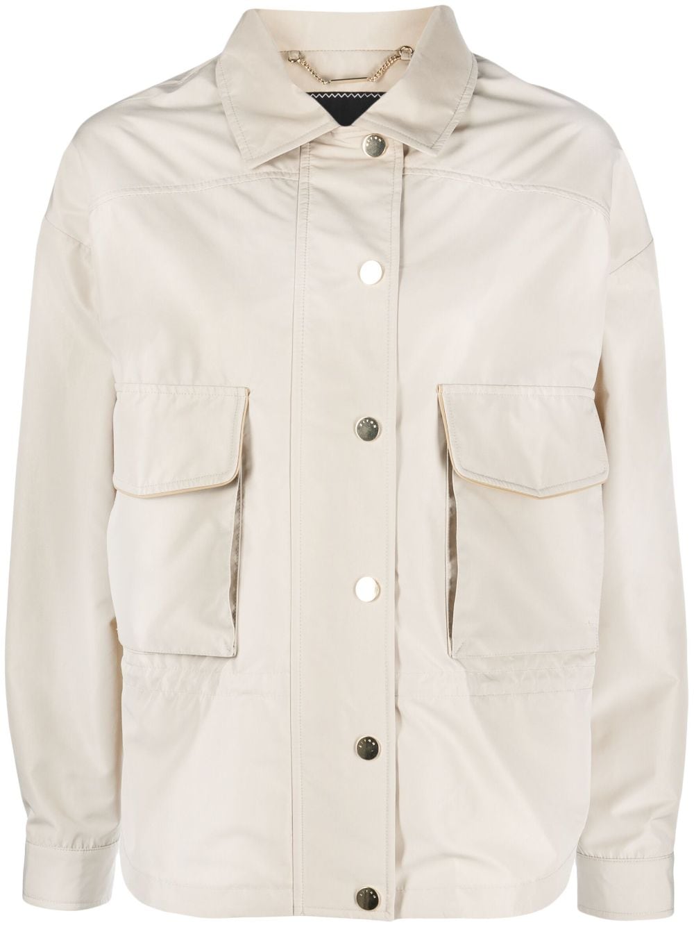 Kiton Bikerjacke mit Druckknöpfen - Nude von Kiton