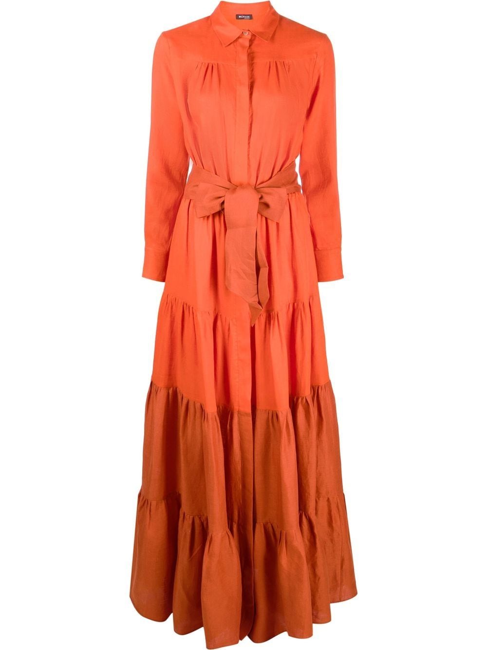 Kiton Gestuftes Maxi-Hemdkleid - Orange von Kiton