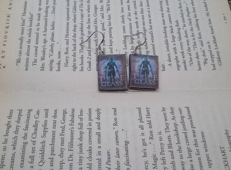 Throne Of Glass Ohrringe - Buch Schmuck Handgemachte Mini Book Sarah J. Maas Throne Of Glass Ohrringe - Buch Schmuck Handgemachte Mini Book Sarah J. Maas von Kits
