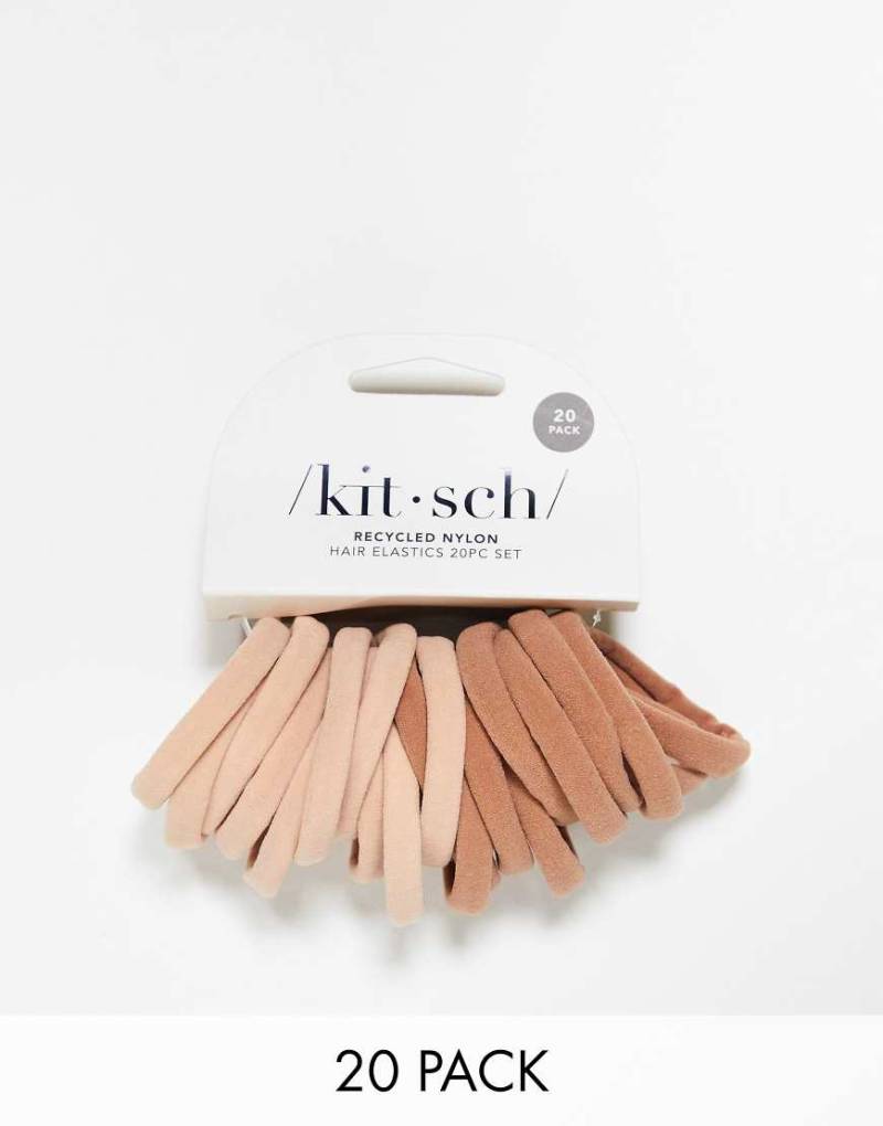 Kitsch - Haargummi aus Nylon im 20er-Pack in Blush-Rosa von Kitsch