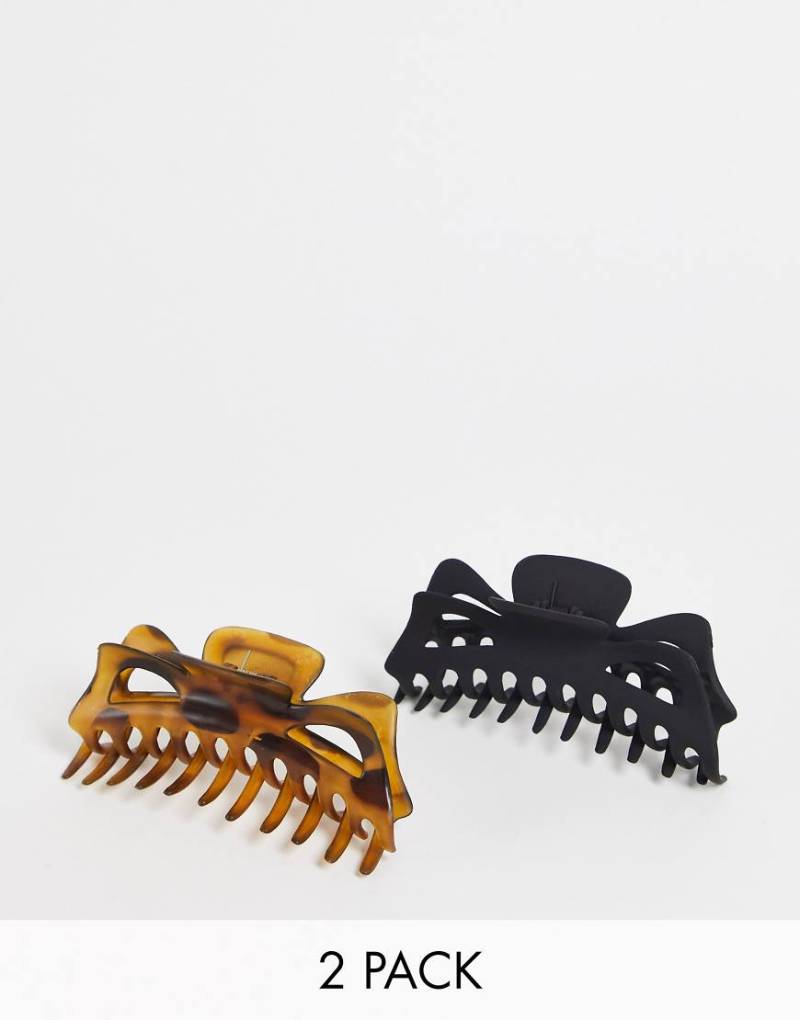 Kitsch - Jumbo Classic - 2er-Pack große Haarklammern in Schwarz und Türkis-Keine Farbe von Kitsch