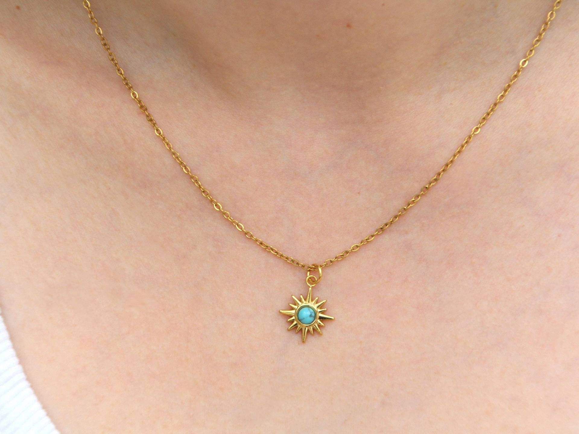 Kette Beach Sun | Anhänger Sonne Edelstahl-Kette Kette Beach Sun | Anhänger Sonne Edelstahl-Kette von KitschundAmore
