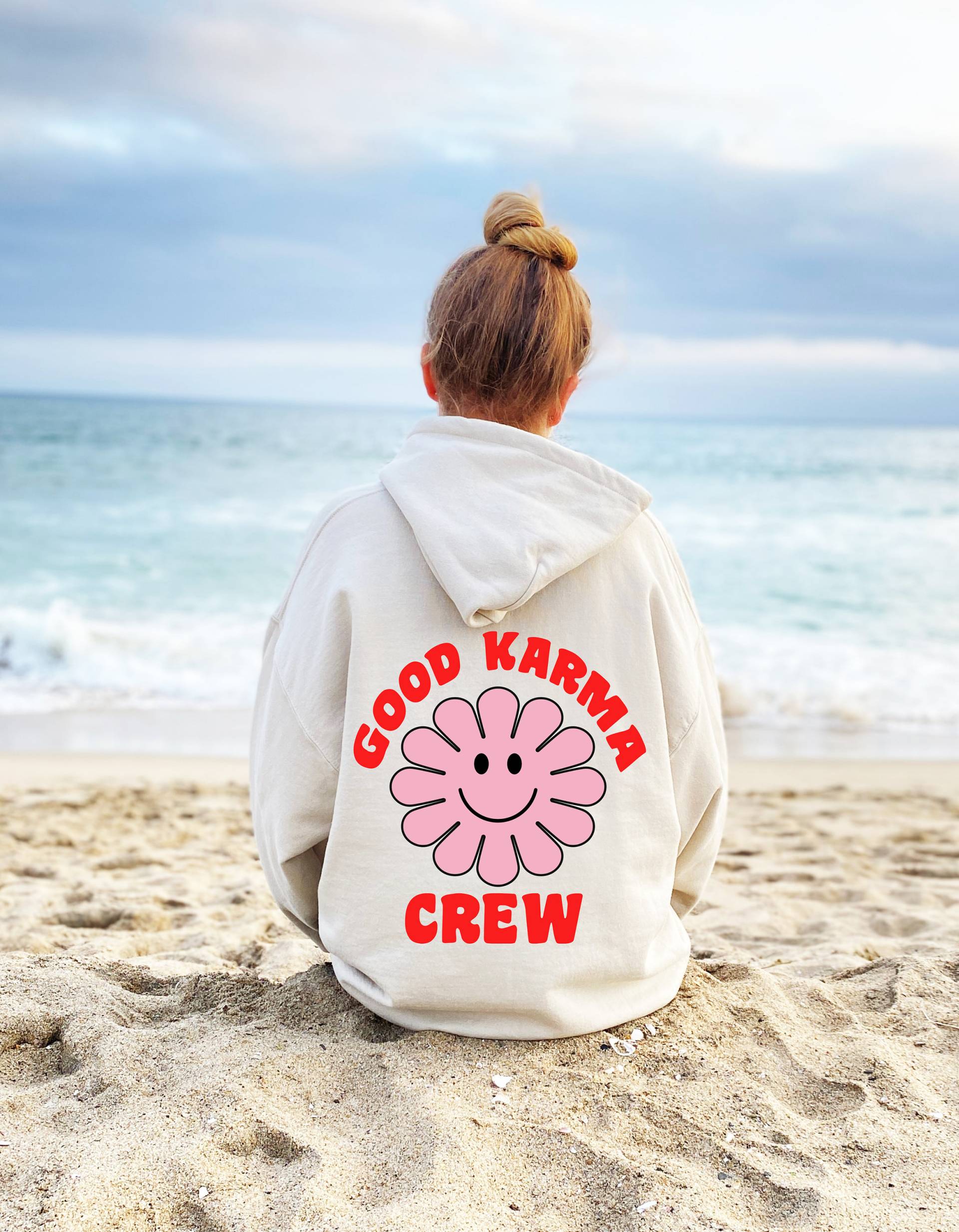 Hoodie Good Karma Statement Blogger Hipster Vintage von KitschundKrempelShop