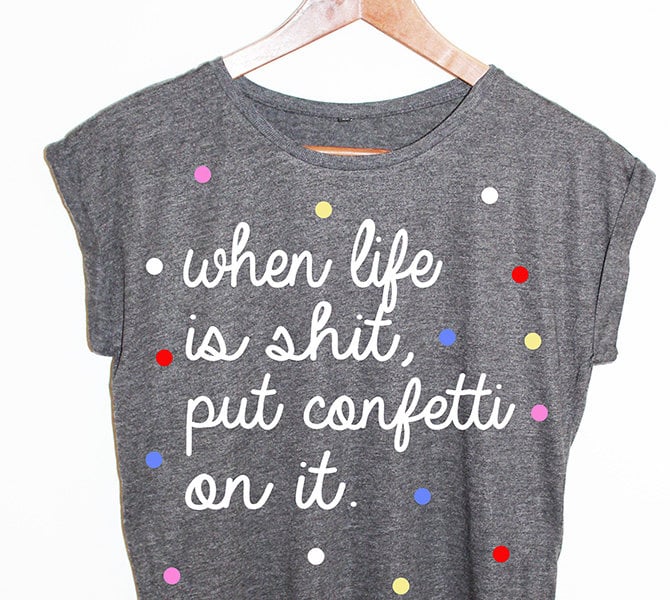 Shirt Konfetti Blogger Hipster Vintage Punkte von KitschundKrempelShop