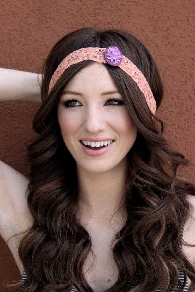 Große Lila Rose Cameo Spitzestirnband Große Lila Rose Cameo Spitzestirnband von KitschyCameos