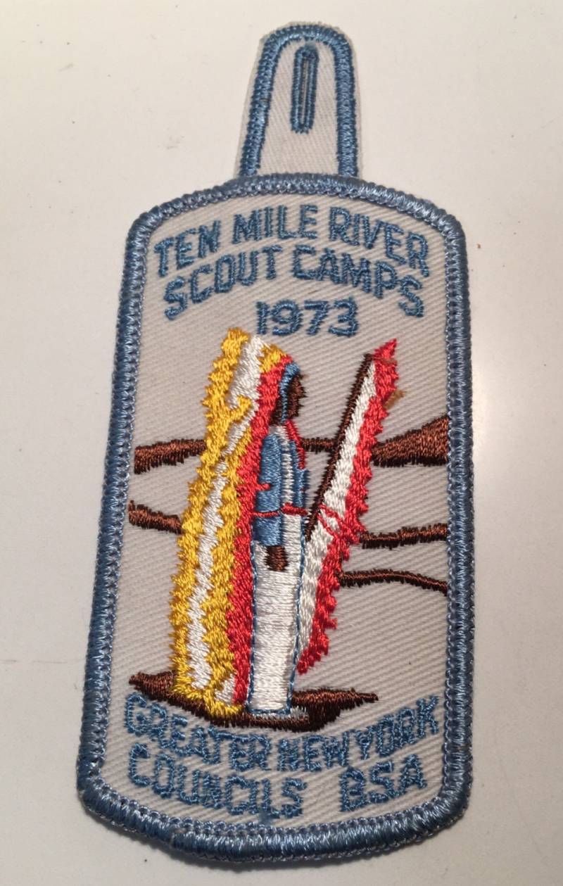 Jahrgang 1973 Ten Mile River Scouts Camps Greater New York Councils-B.s.a. Gestickter Aufnäher Mit Knopfloch von KitschyCollection