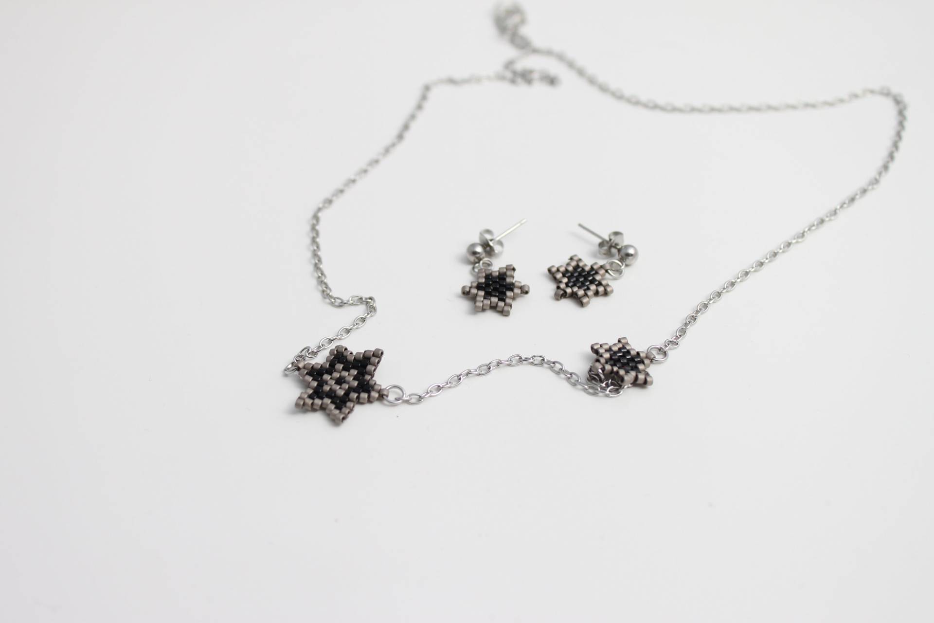 Schmuckset Ohrringe Und Kette. Miyuki. Sterne von KittyKunterbunt