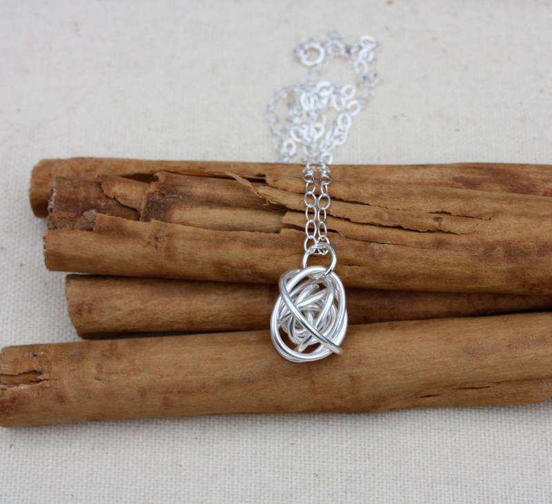 Halskette Silber Tumbleweed. Sterling Knoten. Draht. Perfekte Geschenk Für Sie. Minimalistisch. Ooak von KittyStoykovich