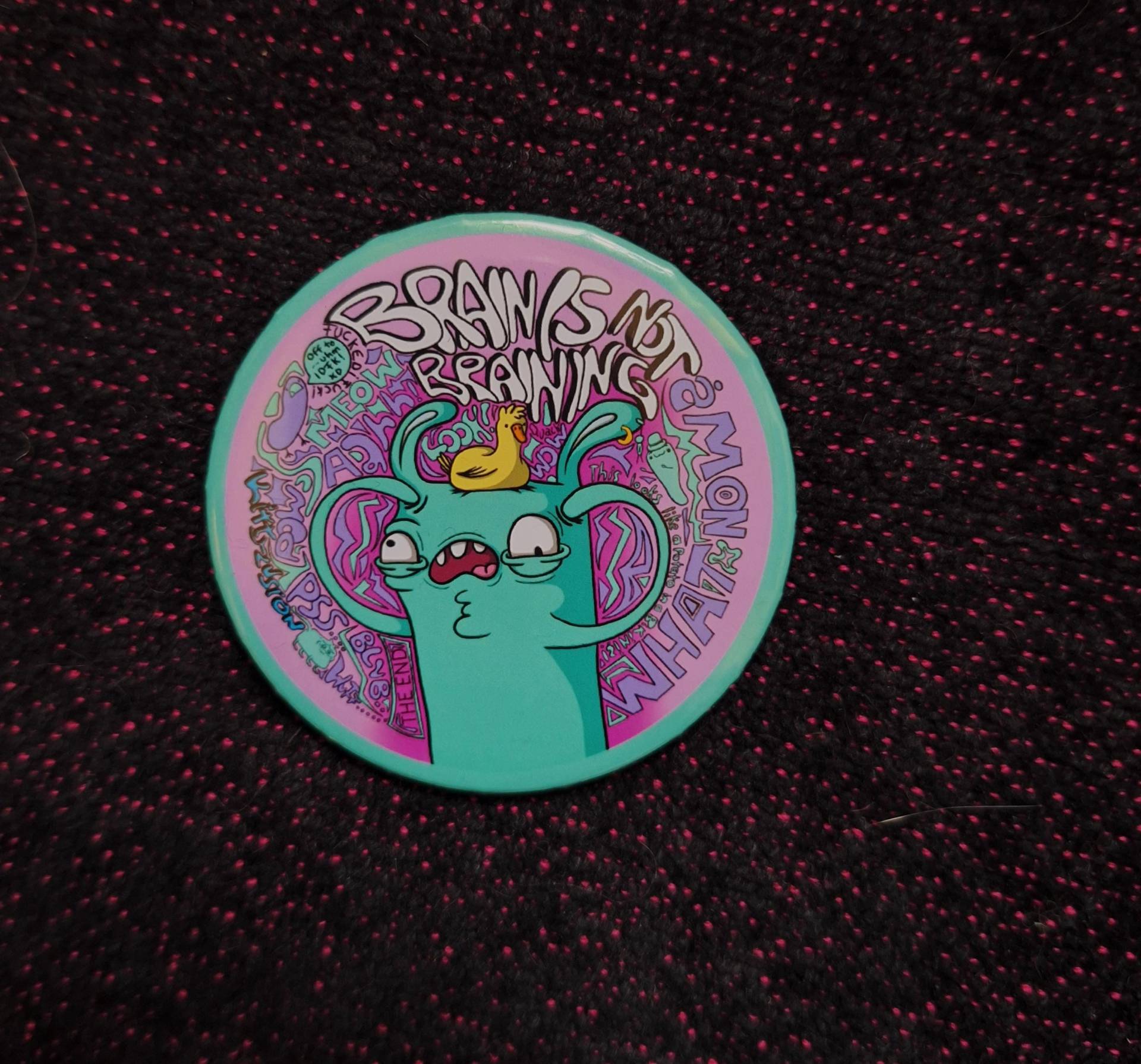 Funny Adhd/Brain Fog Button - Hand-Drawn Design von Kittylusion
