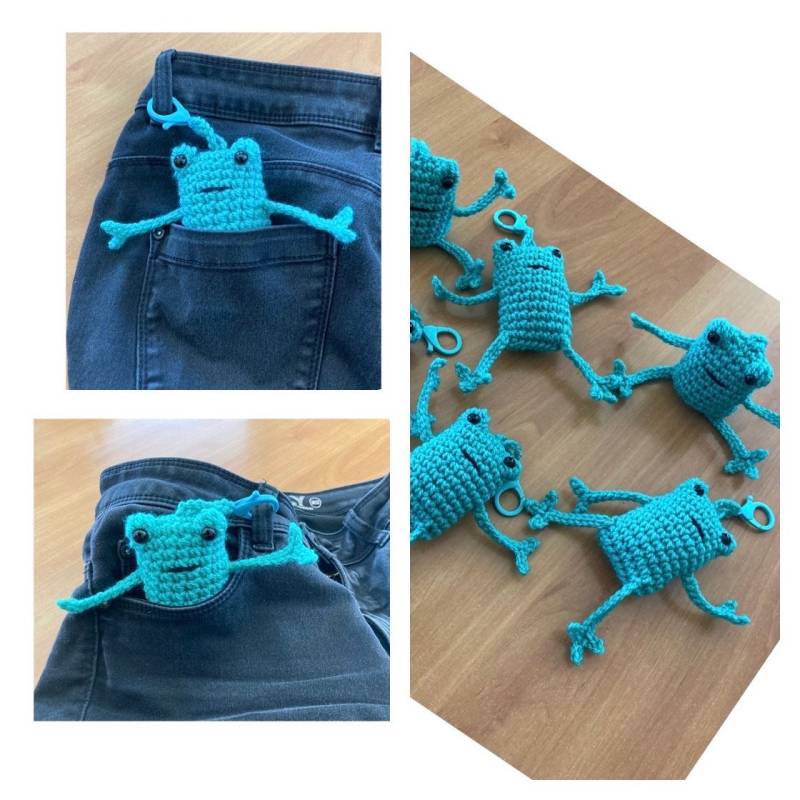 Bean Bag Pocket Frog - Taschenbaumler Schlüsselanhänger „Froschi" Verschiedene Farben von KittysHandarbeiten