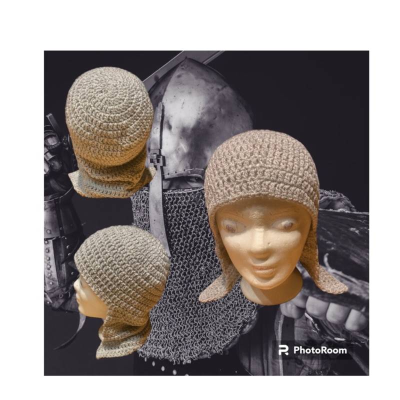 Gehäkelte Kettenhaube Kettenhelm Gehäkelte Kettenhaube Kettenhelm von KittysHandarbeiten