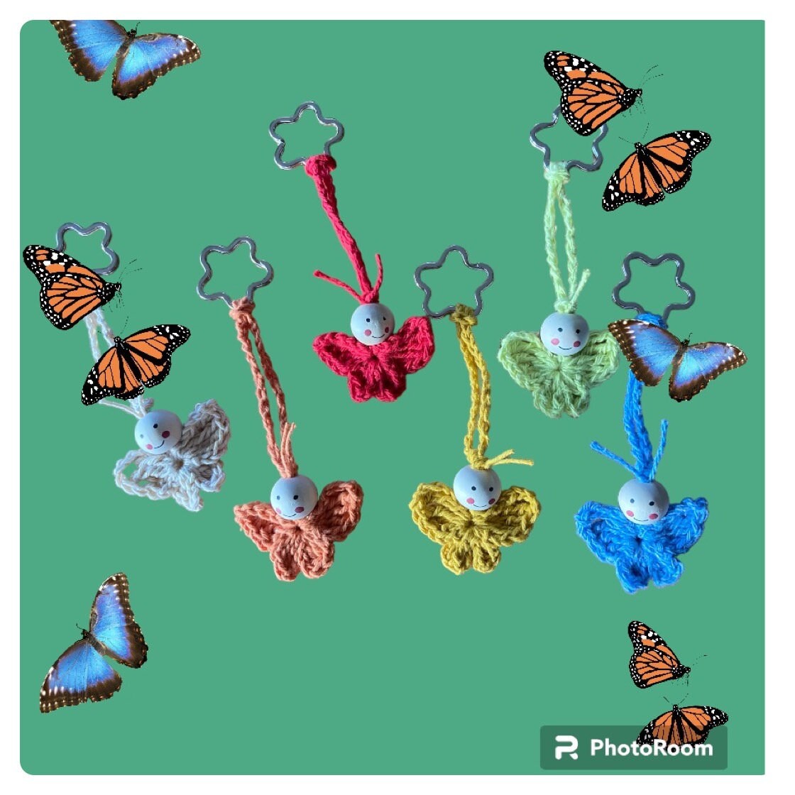 Schlüsselanhänger Taschenbaumler „Schmetterling" Schlüsselanhänger Taschenbaumler „Schmetterling" von KittysHandarbeiten
