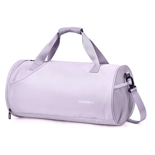 Damen-Fitness-Umhängetasche, Nass- und Trockentrennung, kleine Reisetasche, Schwimm-Yoga-Sporttasche (Color : Light Purple, Size : Large) von KituT