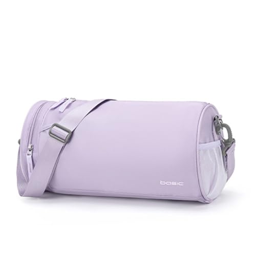 Damen-Fitness-Umhängetasche, Nass- und Trockentrennung, kleine Reisetasche, Schwimm-Yoga-Sporttasche (Color : Light Purple, Size : Small) von KituT