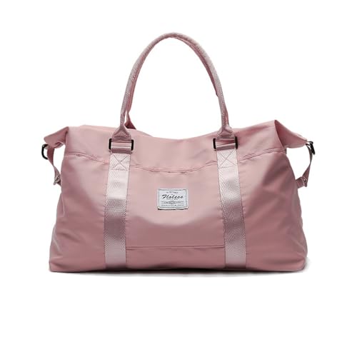 Große Weekender-Taschen for Damen, Handgepäcktasche, Übernachtungstasche mit Trolley-Hülle, Sporttasche, Sporttasche, Reisetasche for Damen (Color : Pink, Size : Large) von KituT