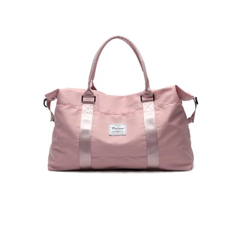 Große Weekender-Taschen for Damen, Handgepäcktasche, Übernachtungstasche mit Trolley-Hülle, Sporttasche, Sporttasche, Reisetasche for Damen (Color : Pink, Size : Small) von KituT