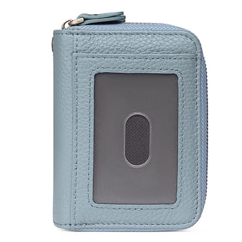 KituT Damen-Kartenhalter-Geldbörse, Damen-Schlüsselkartenhalter, RFID-Anti-Diebstahl-Swipe-Echtkartentasche (Color : Light Blue) von KituT