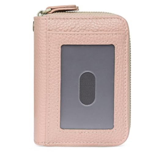 KituT Damen-Kartenhalter-Geldbörse, Damen-Schlüsselkartenhalter, RFID-Anti-Diebstahl-Swipe-Echtkartentasche (Color : Light pink) von KituT