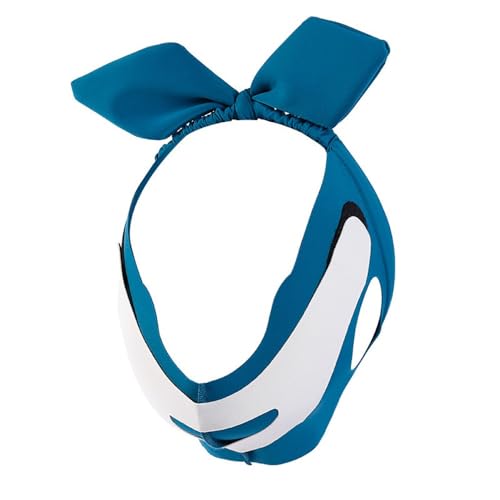 Rabbit Ears Doppelkinn-Reduzierer, Doppelkinn-Eliminator, V-Linien-Lifting-Maske mit Kinnriemen for Doppelkinn for Frauen – Facelift, verhindert Durchhängen (Color : Blue) von KituT