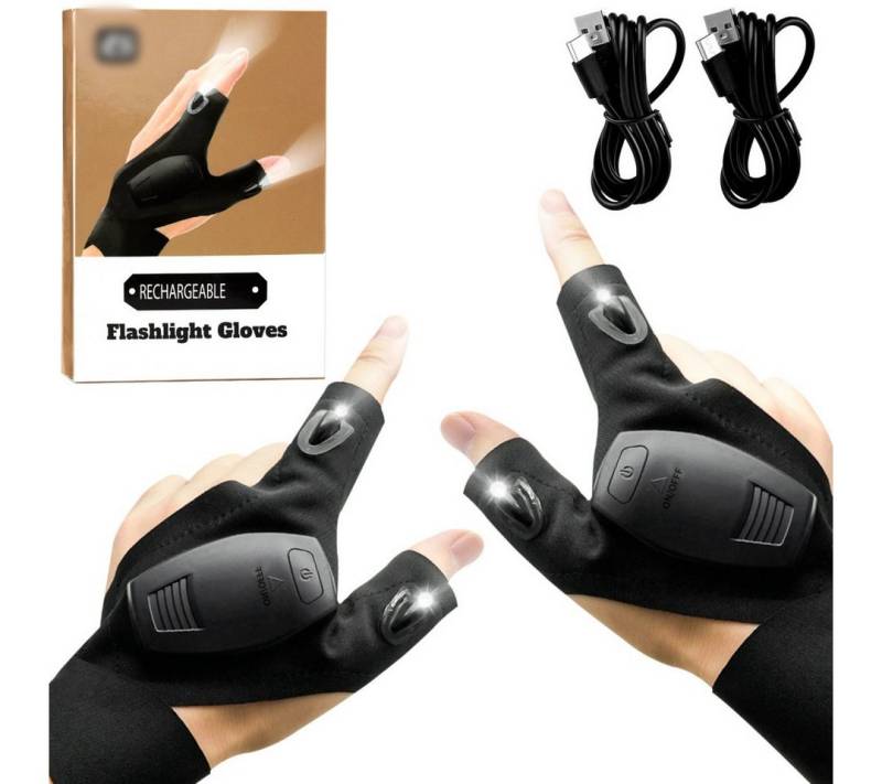 Kityhome Angelhandschuhe LED-Arbeitshandschuhe mit Beleuchtung Praktisches Werkzeug für Outdoor atmungsaktiv von Kityhome