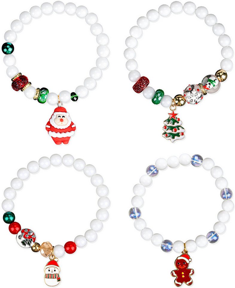 Kityhome Armband Set Weihnachts Armband mit Anhänger - Dehnbar, Als Schmuck & Deko (Set, Detailreiches Weihnachtsdesign), Bequem und universell tragbar von Kityhome
