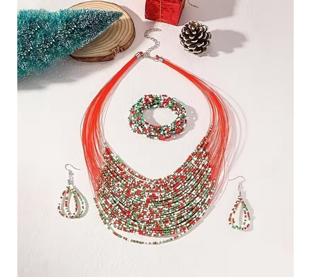 Kityhome Charm-Ketten-Set Weihnachts Halskette Set-Festliches Collier als Geschenk & Deko (Charmantes Design), Vielseitiger Festtagsschmuck von Kityhome