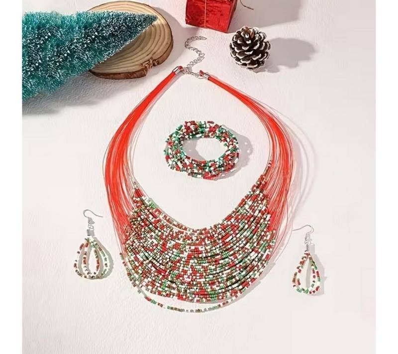 Kityhome Charm-Ketten-Set Weihnachts Halskette Set-Festliches Collier als Geschenk & Deko (Charmantes Design), Vielseitiger Festtagsschmuck von Kityhome