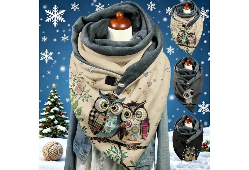 Kityhome Modeschal Eleganter Eulen-Schal, weicher Winterchal als Weihnachtsgeschenk, (Stylish & elegant, Perfektes Weihnachtsgeschenk), Vielseitig zu tragen von Kityhome