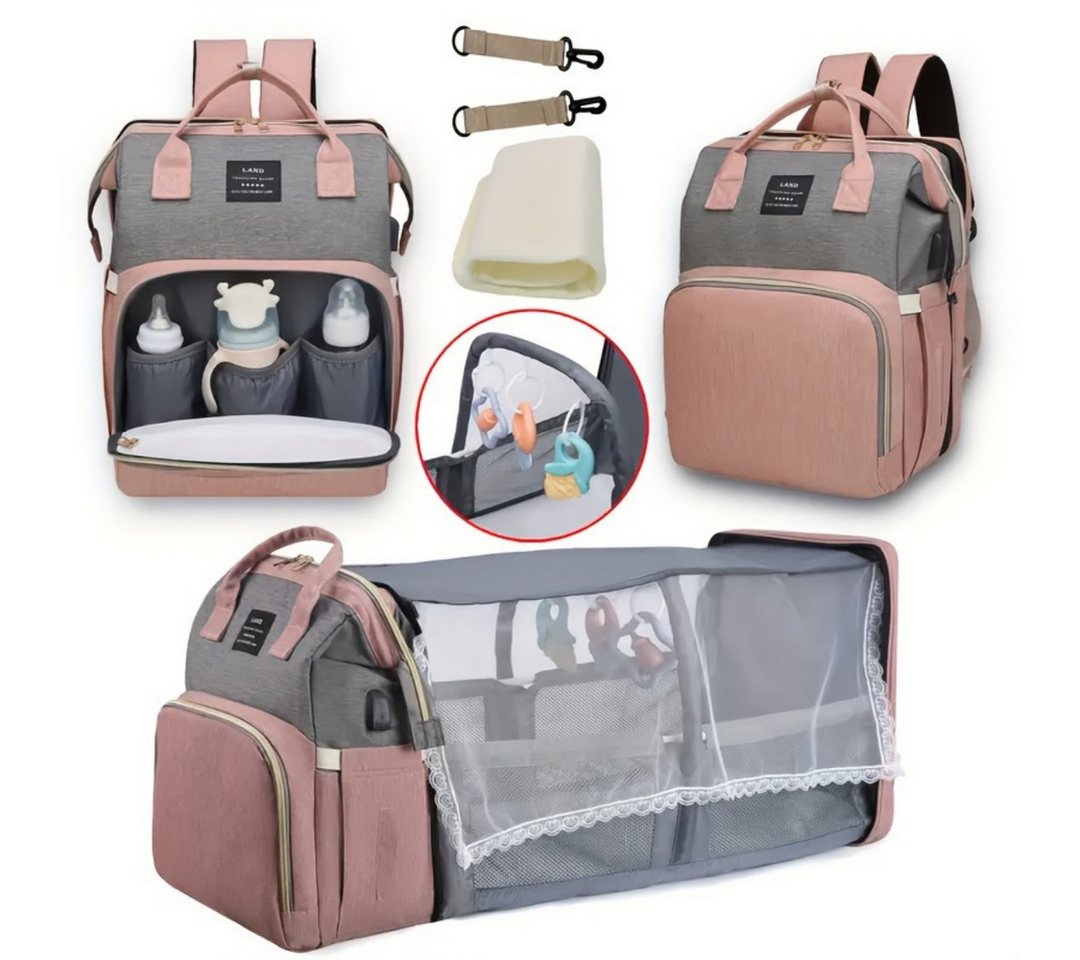Kityhome Wickeltasche Multifunktions-Rucksack mit Wickelauflage & großem Stauraum. (packung, Enthält eine praktische, ausklappbare und Wickelauflage), Leicht & ergonomisch für maximalen Komfort von Kityhome