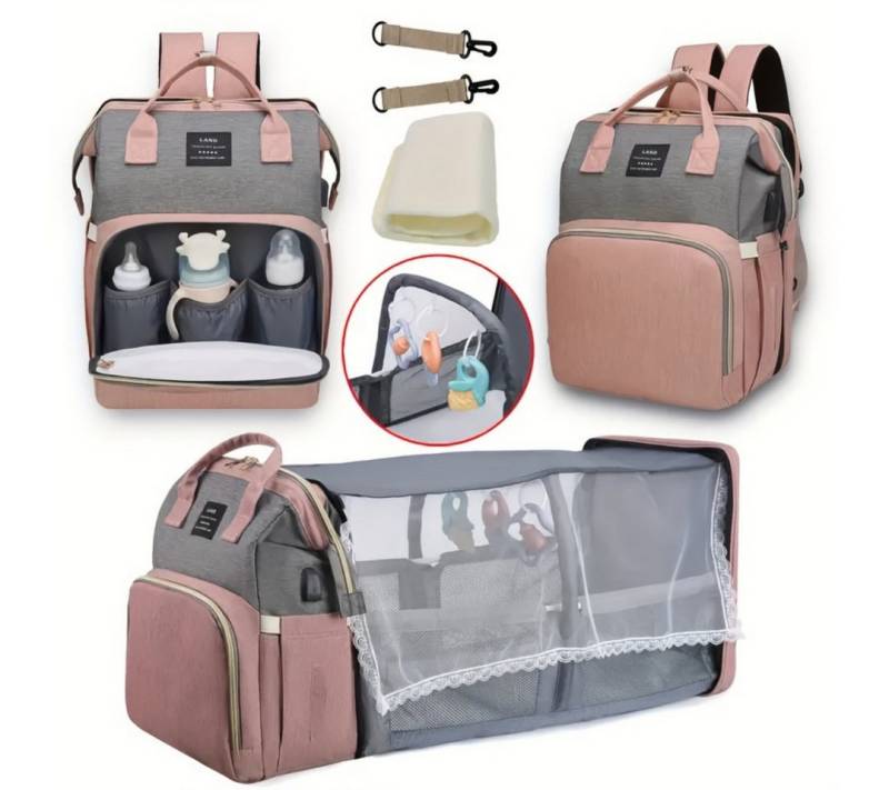 Kityhome Wickeltasche Multifunktions-Rucksack mit Wickelauflage & großem Stauraum. (packung, Enthält eine praktische, ausklappbare und Wickelauflage), Leicht & ergonomisch für maximalen Komfort von Kityhome