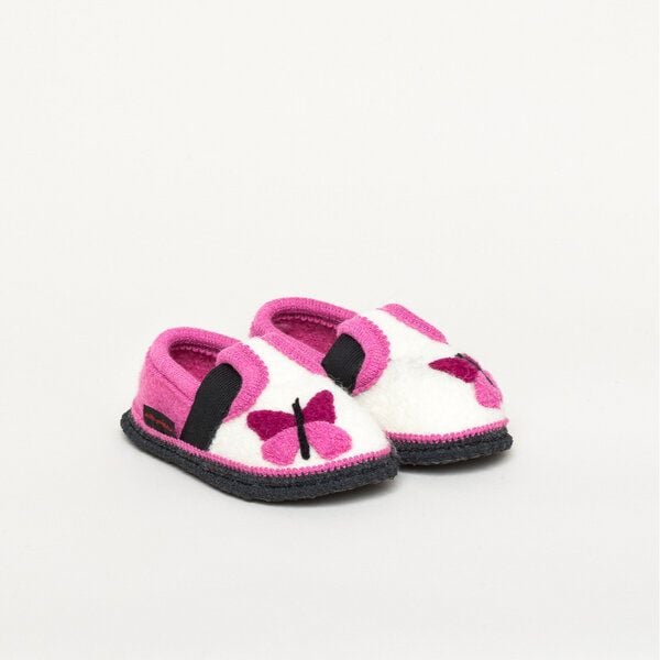 Kitz-Pichler Bobby Schmetterling Kinder-Hausschuh für Jungen & Mädchen aus 100% Wolle - Warme Filz-Pantoffel von Kitz-Pichler