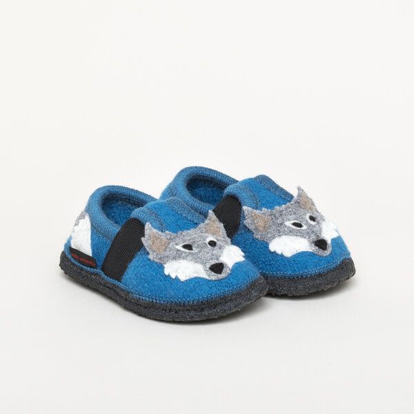 Kitz-Pichler Bobby Wolf - Kinder-Kinder-Hausschuh für Jungen & Mädchen aus 100% Schurwolle - Warme Filz-Pantoffel von Kitz-Pichler
